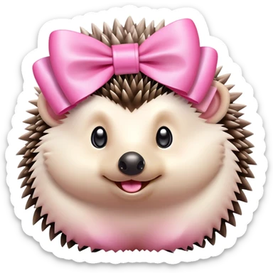 Hedgehog with pink bow sticker