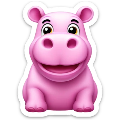 pink hippopotamus  sticker