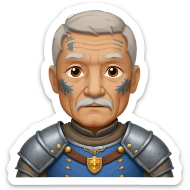 elderly tattooed knight, tattooed shoulder sticker