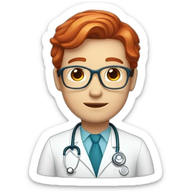 Doctor wiht red hair and blue eyes sticker