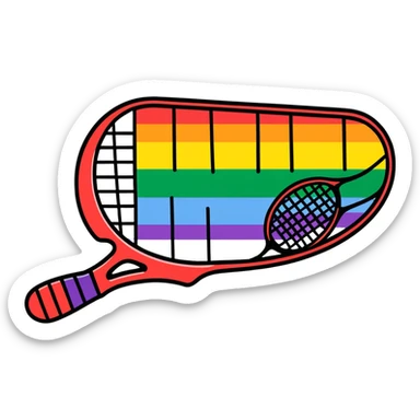 Pride flag and tennis racket  sticker