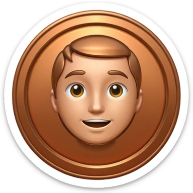 bronze medal. no face sticker