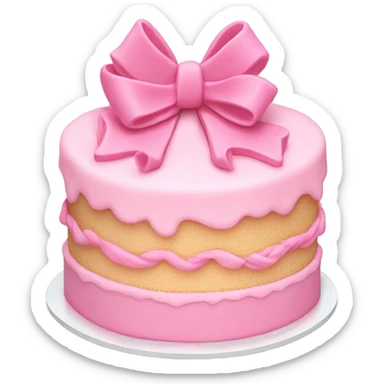 light pink cake with mini bows  sticker