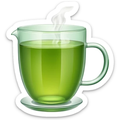 green tea in glass cup sticker
