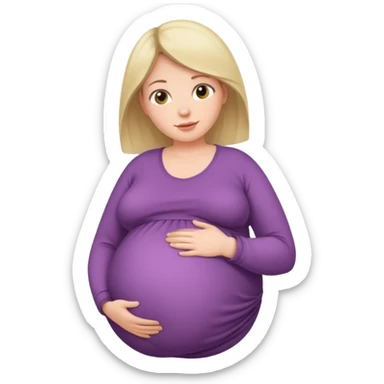 heavily pregnant woman with very very large overdue  belly sticker