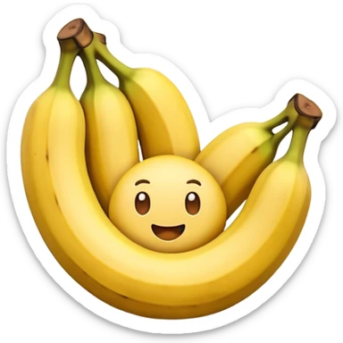 Panquecas em um prato redondo com rodelas de banana, em forma de emoji sticker