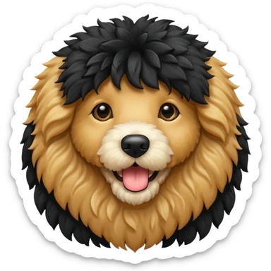 golden doodle black sticker
