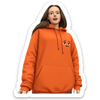 girl in hoodie outdoors sticker