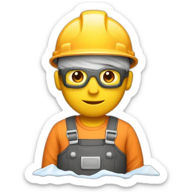Construction worker thawing sticker