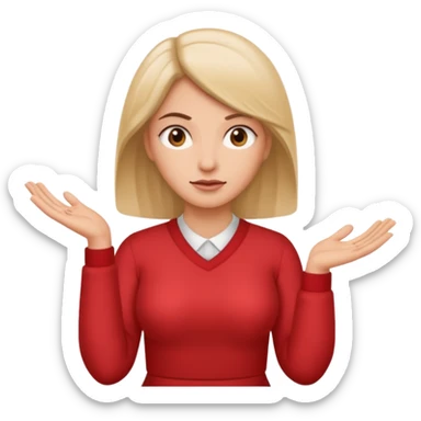 Women shrugging with a 6 in one hand and a 7 in the other ￼ sticker