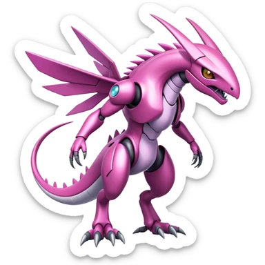  Cool Edgy Shiny Ethereal Legendary Digimon-Genesect-Palkia-hybrid full body sticker