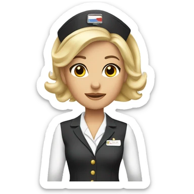 flight attendant blonde brown eyes sticker