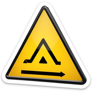 slippery road sign sticker