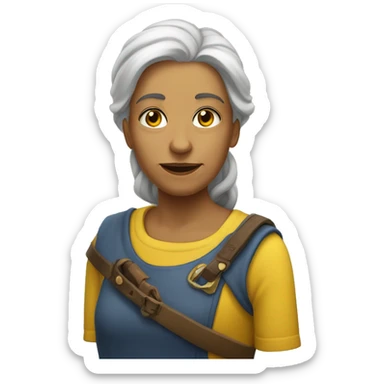 Una vieira con una flecha amarilla  sticker