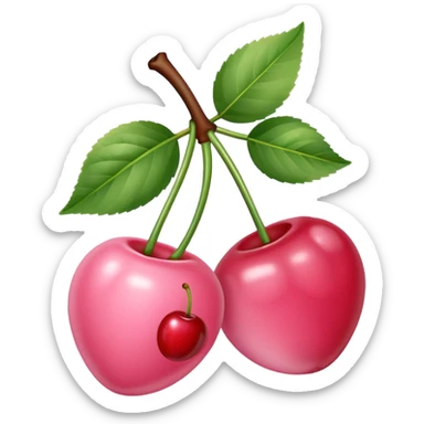 baby pink cherries with bow sticker