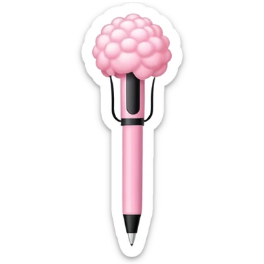 Light pink puff pen sticker