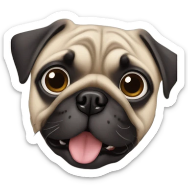 Pug say hi sticker