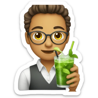 young teacher drinking mojito sticker