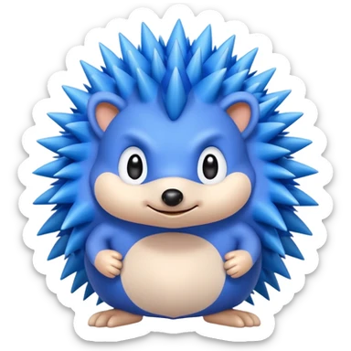 A blue hedgehog  sticker