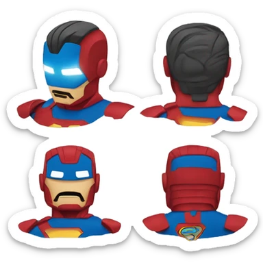Iron man mixed with superman suit sticker