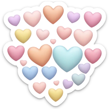 Pastel hearts sticker