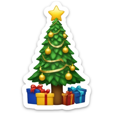 Christmas tree with presents  sticker
