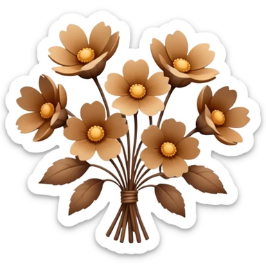 bouquet of soft brown flowers sticker