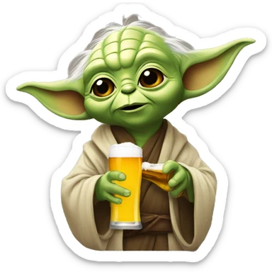 Yoda buvant une bière  sticker
