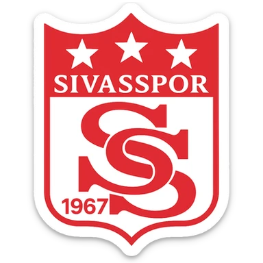 Convert this logo into an Apple style emoji with red and white colors, maintaining the shield shape and modern lines, with no background. sticker