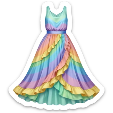 Rainbow pastel dress sticker