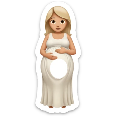 heavily pregnant woman with extremely large overdue belly sticker