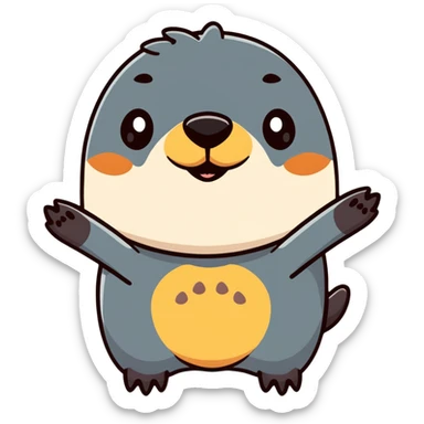 adorable mole with big front paws sticker