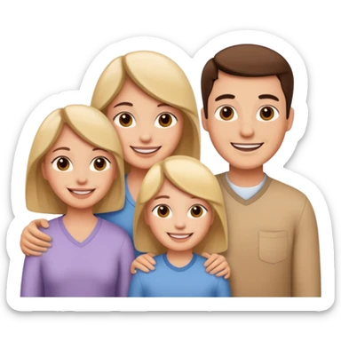 mom, dad, son and daughter sticker