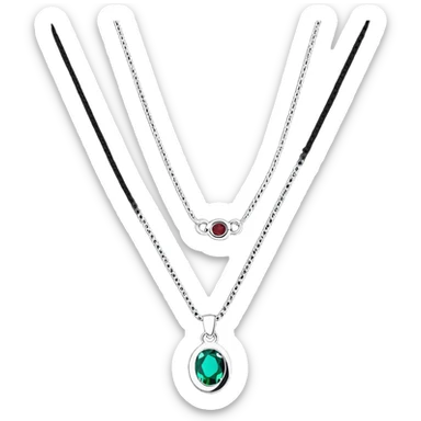 pendant with a gemstone or crystal on a chain sticker