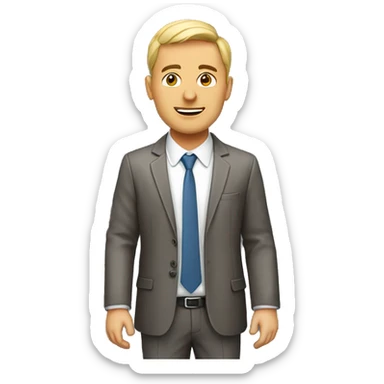 man leaves in big city, 25-45 years, works in office, it sticker