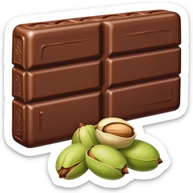 Chocolate bar with pistachio filling sticker
