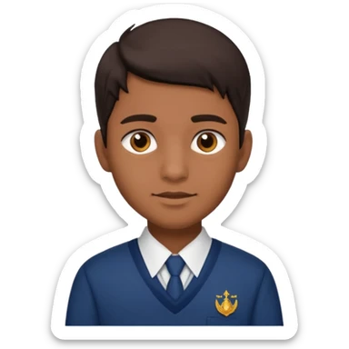 Indian male high school student brown skin dark hair sticker