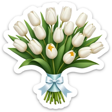 Flower bouquet with white tulips sticker