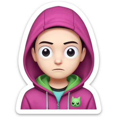 Joe Bart the YouTuber wearing a Gir from invader Zim hoodie. sticker