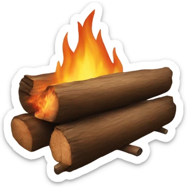 Log fire sticker