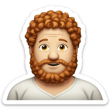 Fat Jewish man with curly red hair sticker