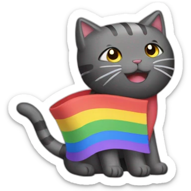 Nyan cat with hétéro flag sticker