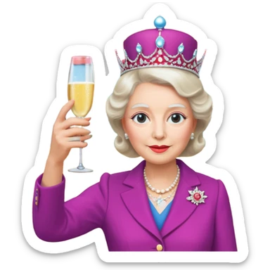 someone who's taking a selfie in a room with the wax figures of the queen elisabeth the II sticker