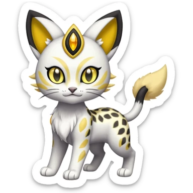 Meloetta-Gatomon-Liepard-Pokémon-Digimon-Fakémon-fusion-hybrid-creature sticker