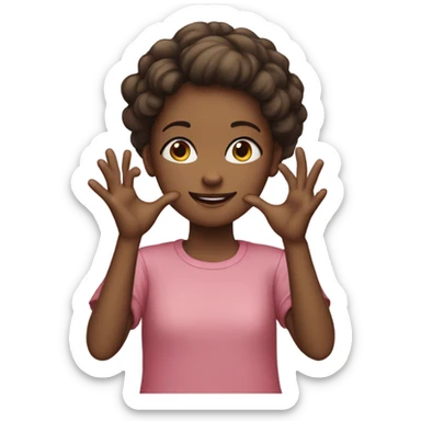 Girl making a heart shape with her hands sticker