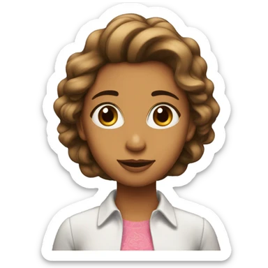 chica de pelo castaño enamorada sticker