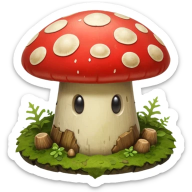 forest warrior mushroom shield object icon, rugged mushroom-cap shield, moss details, natural fantasy look, 3D cartoon, mobile game icon style, centered, clean background, no text, no watermark
 
 sticker