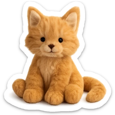 cute ginger maine coon kitten jellycat plushie sticker
