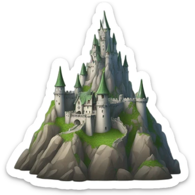 evil elvish mountain castle sticker