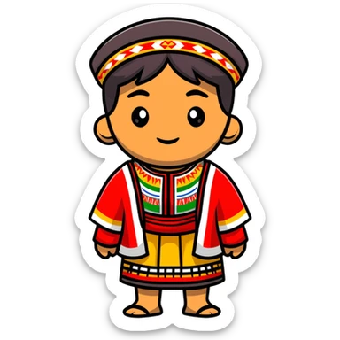 peruano con vestimenta tradicional sticker